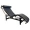 Vintage Black Leather LC4 Chaise Lounge in the style of Le Corbusier, Italy, 1990s 1
