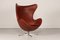 Dänischer Modell 3316 Egg Chair aus Leder von Arne Jacobsen für Fritz Hansen, 1969 1