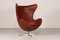 Egg chair nr. 3316 in pelle di Arne Jacobsen per Fritz Hansen, Danimarca, 1969, Immagine 1