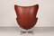 Egg chair nr. 3316 in pelle di Arne Jacobsen per Fritz Hansen, Danimarca, 1969, Immagine 4
