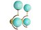 Mid-Century Modern Italian Brass and Turquoise Blue Glass Sconces, Set of 2 1