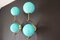 Appliques Murales Mid-Century en Laiton et Verre Bleu Turquoise, Set de 2 7