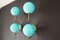 Mid-Century Modern Italian Brass and Turquoise Blue Glass Sconces, Set of 2 7