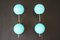 Mid-Century Modern Italian Brass and Turquoise Blue Glass Sconces, Set of 2 6
