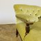 Small Antique English Button-Back Open Armchair on Brass Castors, 1890s 4