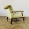 Small Antique English Button-Back Open Armchair on Brass Castors, 1890s 6