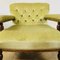 Small Antique English Button-Back Open Armchair on Brass Castors, 1890s 9