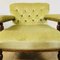 Small Antique English Button-Back Open Armchair on Brass Castors, 1890s, Image 9