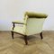 Small Antique English Button-Back Open Armchair on Brass Castors, 1890s 7