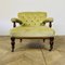 Small Antique English Button-Back Open Armchair on Brass Castors, 1890s 15