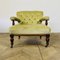 Small Antique English Button-Back Open Armchair on Brass Castors, 1890s, Image 15