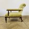Small Antique English Button-Back Open Armchair on Brass Castors, 1890s 5