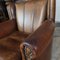 Vintage Sheep Leather Wingback Armchair 9