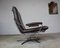 Vintage Leather Swivel Lounge Chair 9