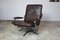 Vintage Leather Swivel Lounge Chair, Image 7