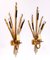 Mid-Century Gilt Metal Wall Sconces by Ferrocolor, 1950s, Set of 2 3