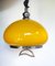 Vintage Space Age Yellow Opaline Retractable Ceiling Lamp, 1970s 6