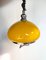 Vintage Space Age Yellow Opaline Retractable Ceiling Lamp, 1970s 2