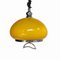 Vintage Space Age Yellow Opaline Retractable Ceiling Lamp, 1970s 1