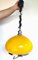 Vintage Space Age Yellow Opaline Retractable Ceiling Lamp, 1970s 5