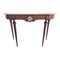 Louis XIV Style Wooden Console with Marble Top, Bronze & Porcelain Ornaments 1