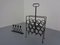 Brutalist Iron Magazine Rack and Candleholder, 1960s, Set of 2 2