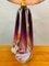 Belgium Purple & Clear Crystal Glass & Brass Table Lamp from Val Saint Lambert, 1950s 6