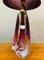 Belgium Purple & Clear Crystal Glass & Brass Table Lamp from Val Saint Lambert, 1950s 7