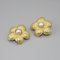 18 Karat Yellow Gold Flower Earrings with Pearls, Set of 2 2