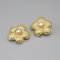 Orecchini a forma di fiore in oro giallo 18 carati con perle, set di 2, Immagine 2