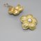 18 Karat Yellow Gold Flower Earrings with Pearls, Set of 2 4