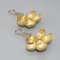 18 Karat Yellow Gold Flower Earrings with Pearls, Set of 2 3