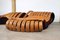Mid-Century Sculptural Leather Lounge Sofa, France 1980s 4