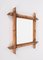 Quadratischer italienischer Mid-Century Spiegel mit Korbgeflecht aus Bambus, 1970er 11