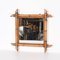 Quadratischer italienischer Mid-Century Spiegel mit Korbgeflecht aus Bambus, 1970er 16