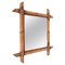 Mid-Century Italian Square Mirror with Bamboo Woven Wicker Frame, 1970s, Image 1