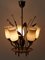 Lampada da soffitto in ottone e vetro opalino, Scandinavia, anni '50, Immagine 12