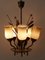 Lampada da soffitto in ottone e vetro opalino, Scandinavia, anni '50, Immagine 24