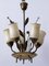 Skandinavische Deckenlampe aus Messing & Opalglas, 1950er 15