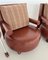 Mid-Century Italian Baisity Lounge Chairs in Leather & Rolling Side Tables by Antonio Citterio for B&B Italia, 1980s, Set of 4 11