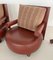Mid-Century Italian Baisity Lounge Chairs in Leather & Rolling Side Tables by Antonio Citterio for B&B Italia, 1980s, Set of 4 20