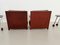 Mid-Century Italian Baisity Lounge Chairs in Leather & Rolling Side Tables by Antonio Citterio for B&B Italia, 1980s, Set of 4 21