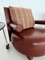 Mid-Century Italian Baisity Lounge Chairs in Leather & Rolling Side Tables by Antonio Citterio for B&B Italia, 1980s, Set of 4 5