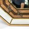 Mid-Century Hollywood Regency Brass and Bamboo Octagonal Mirror in the style of Gabriella Crespi 11