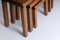 Tavolini brutalisti in quercia nello stile di Charlotte Perriand, anni '50, set di 3, Immagine 8