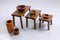 Tavolini brutalisti in quercia nello stile di Charlotte Perriand, anni '50, set di 3, Immagine 10