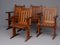 Fauteuils en Pin de l'Oregon, 1930s, Set de 4 3