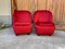 Poltrone Mid-Century in velluto rosso, anni '60, set di 2, Immagine 2