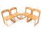 Mid-Century Modern Italian Chairs in Ash, 1970s, Set of 4, Image 1