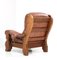 Brutalist Lounge Chair in Oak, 1980s 5